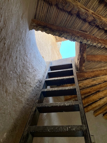 ladder to roof of awhala fort fujairah