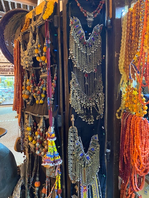 jewellery in shop display at souq al arsa