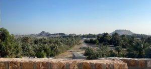 Manama Ajman UAE, view over farm area from Red Fort