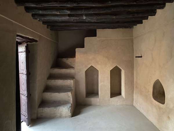 main room or ghurfa at restored traditional house of Sheikh Rashid bin Abdullah bin Ali Al-Hamoudi Habhab