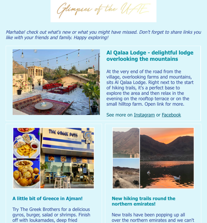 Glimpses of UAE newsletter