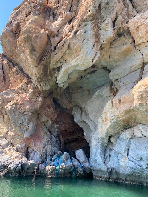 Colourful rocks and cave at Dibba Musandam