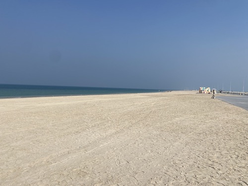 al mughirah beach mirfa, long empty golden beach