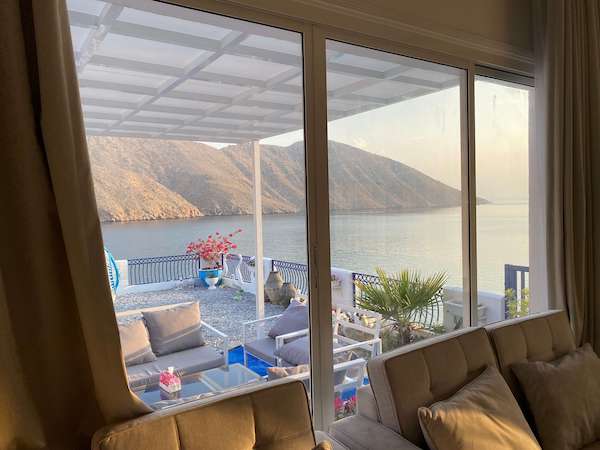 living room view at Bandar Hafa private waterfront villa Musandam Oman