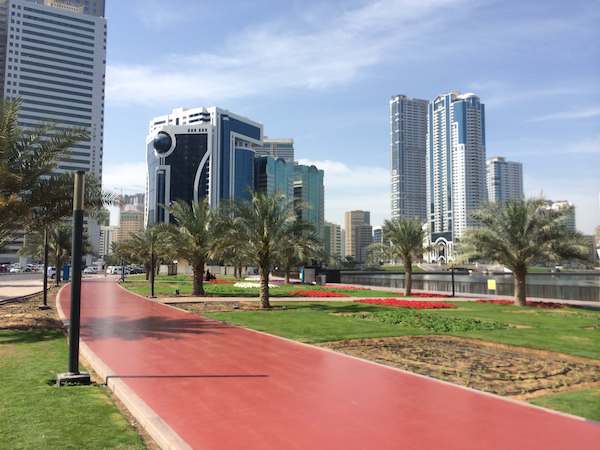 walking track sharjah recycled tyres
