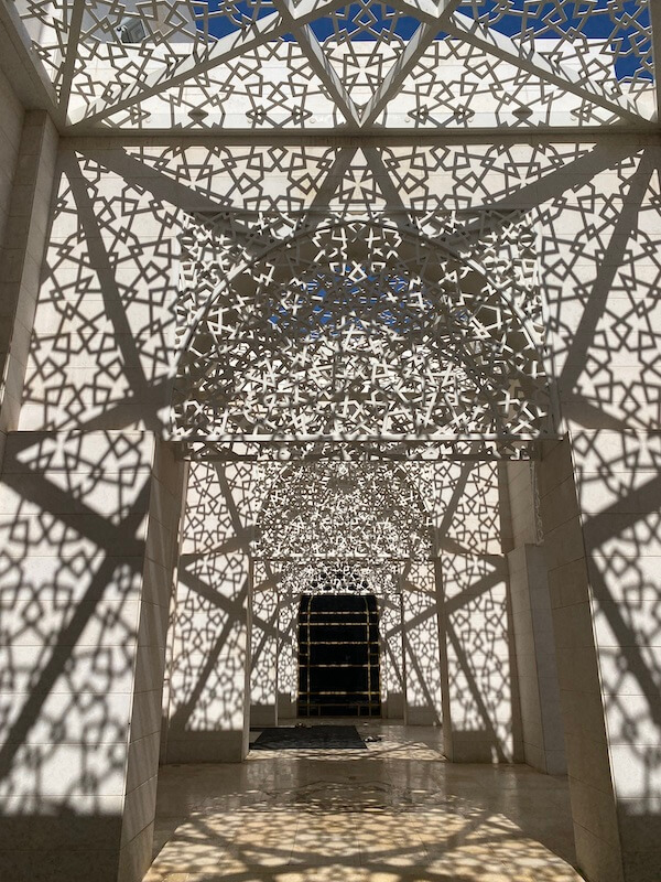 Decorative panels at courtyard in Amina Bint Ahmad Al Ghurair Mosque